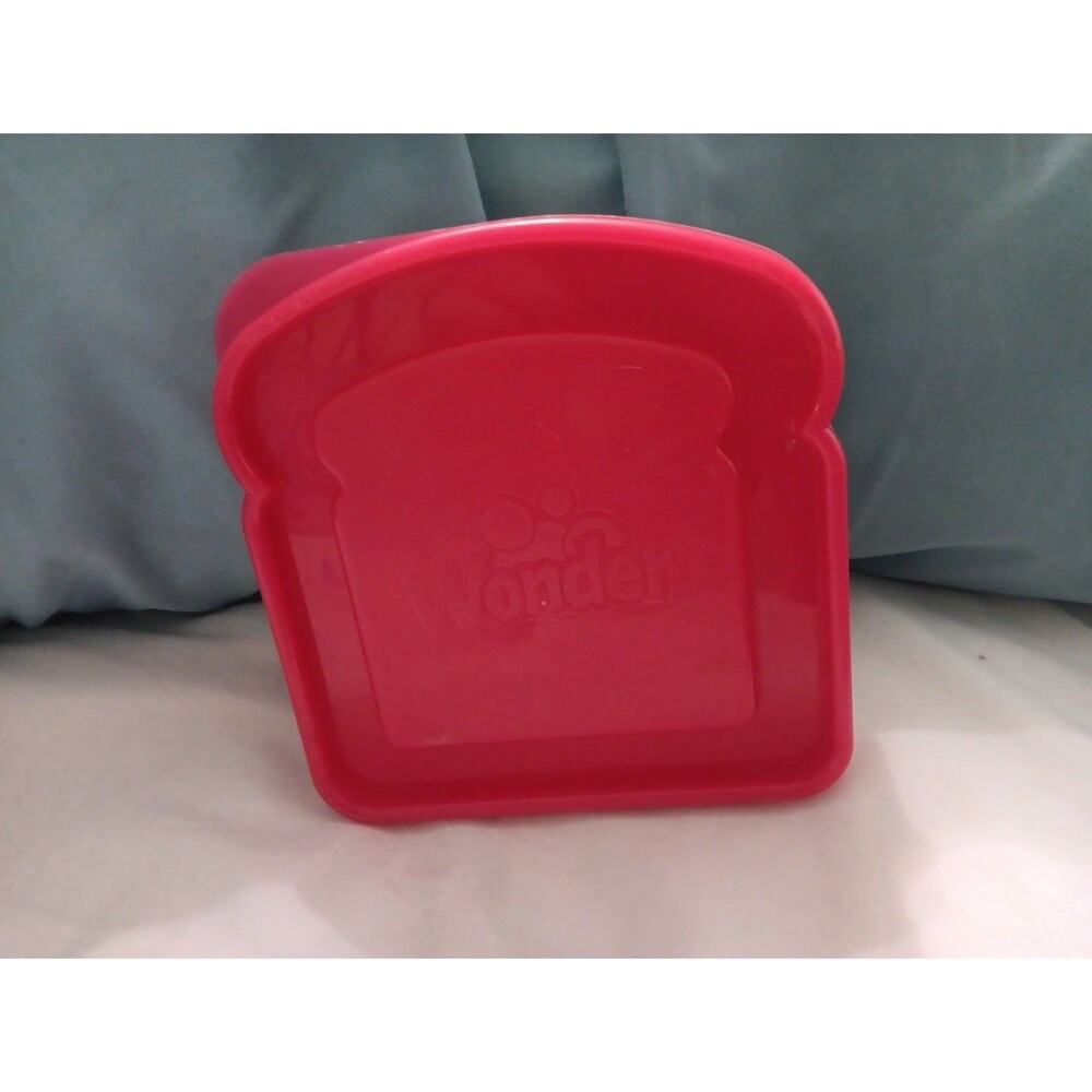 Wonder Bread Sandwich Container Polka Dots Red Lid Lunch Box Accessory (PT5)